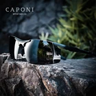 Мужские поляризационные солнцезащитные очки CAPONI, спортивные стильные алюминиевые черные солнцезащитные очки высокого качества с защитой UV400, CP8127