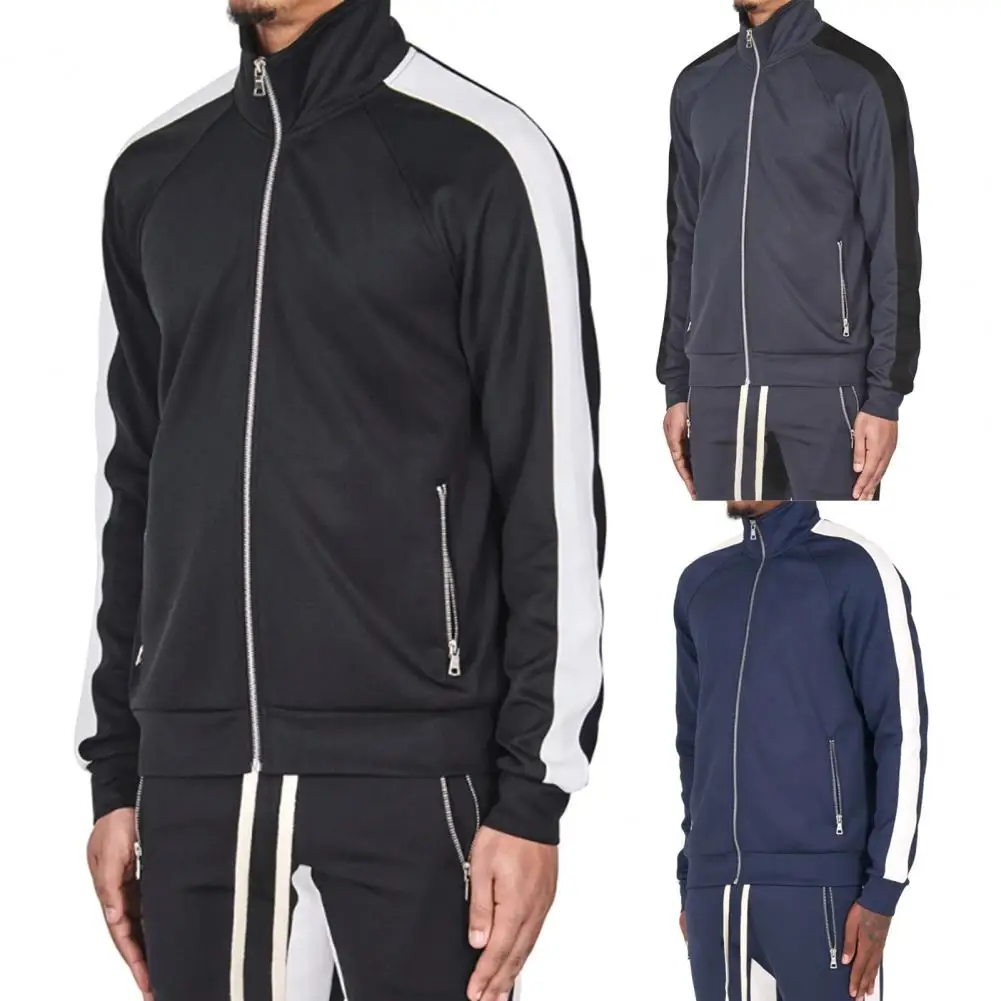 Мужской спортивный костюм с длинным рукавом кардиган на молнии и штаны | Спорт