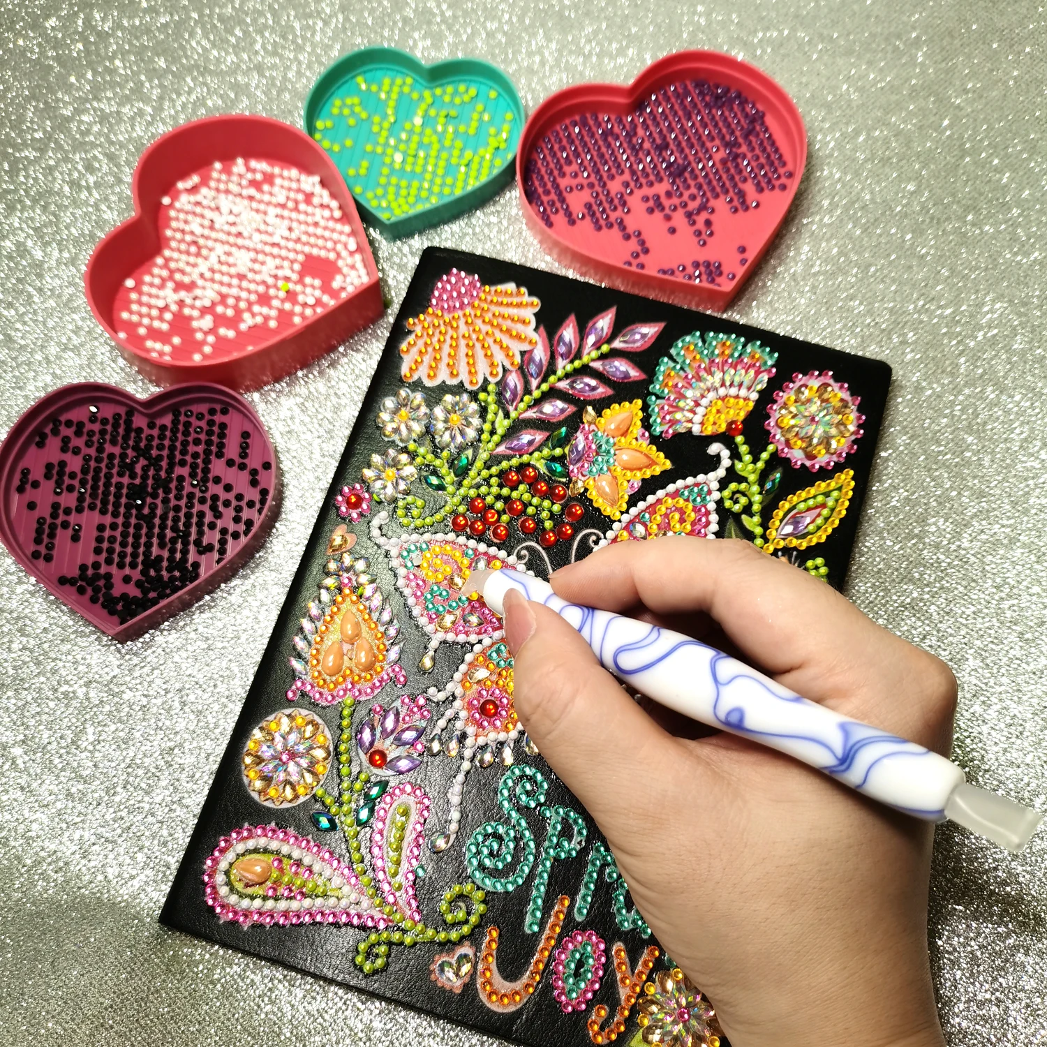 Лоток для алмазной живописи лоток сортировки бисера дрели в форме сердца наборы