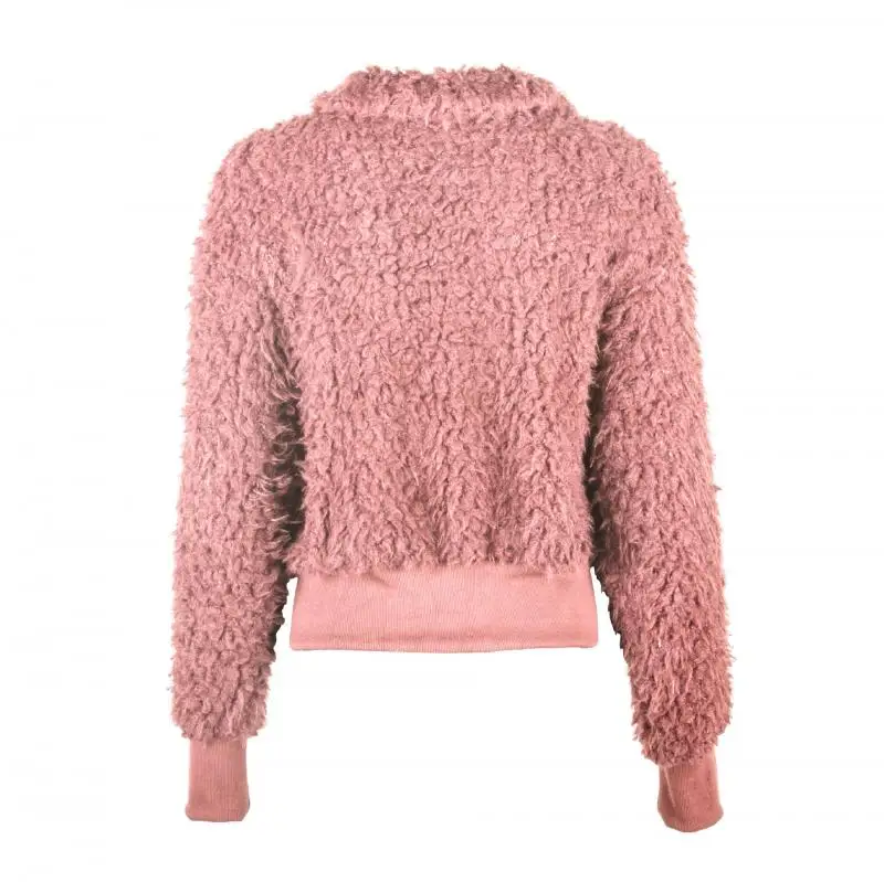 Зима, пальто для женщин, S-3XL, короткая куртка из искусственного меха, Женское пальто из искусственного меха на молнии, плюшевые пальто для девушек, плюшевое пальто, теплое, 1AKAK24