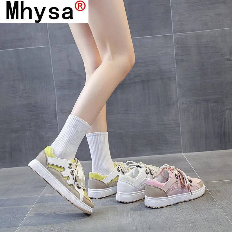 

2021 New Breathable Women's Sneakers Flat-bottomed Round Toe Women's Sneakers Skateboard Shoes Women's Casual Vulcanized Shoes