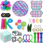 Игрушка антистресс для детей и взрослых, цветная пузырьковая сенсорная игрушка, поп ит, недорогая игрушка-антистресс для снятия аутизма