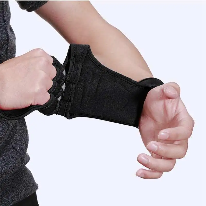 

New 1 Pair Weight Lifting Training Gloves Women Men Fitness Sports Body Building Gymnastics Grips Gym Hand Palm Protector Gloves