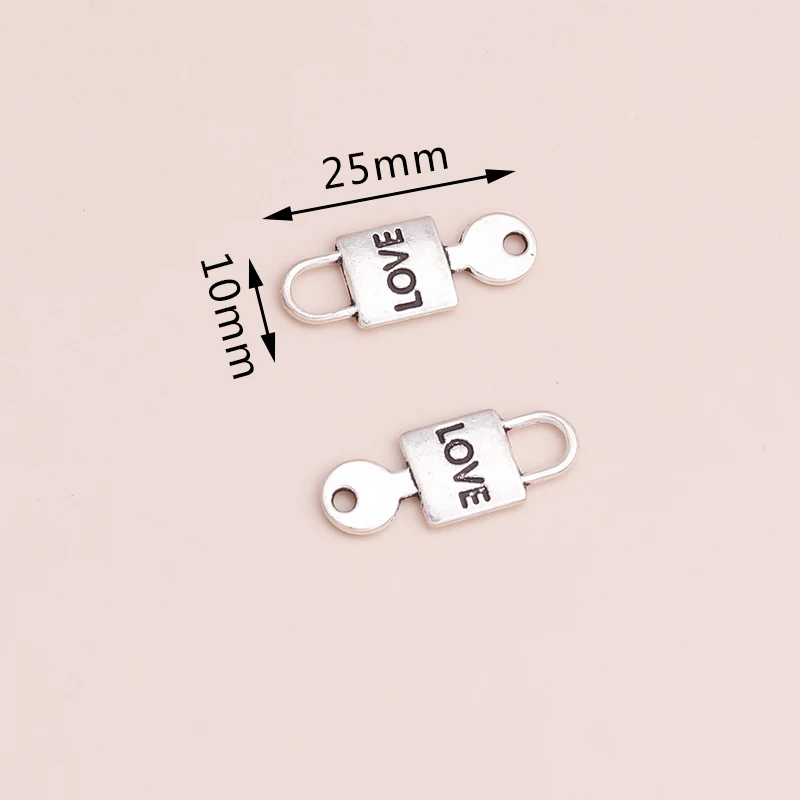 20pcs 25x10mm Tiny Love Lock Key Charms Pendants for Handmade Jewelry DIY Necklaces Bracelets Metal Alloy Gifts | Украшения и