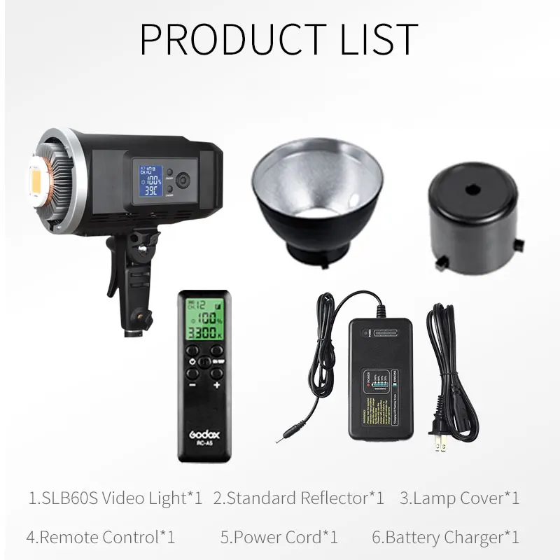 Студийный осветитель Godox SL60W для видеосъемки светильник с непрерывным светом и