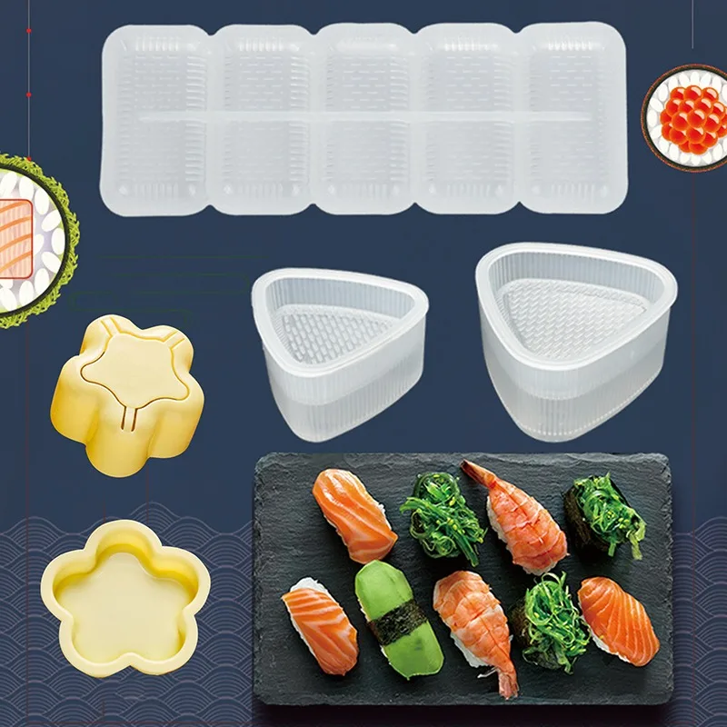 

1set DIY Sushi Mold Onigiri Rice Ball Food Press Triangular Sushi Maker Mold Sushi Kit Japanese Kitchen Bento Box Accessories