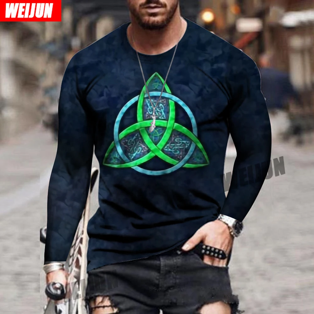 

2021 Europe and the United States new men's long sleeve 3D printing simple combination print round neck street fashionsweatshirt
