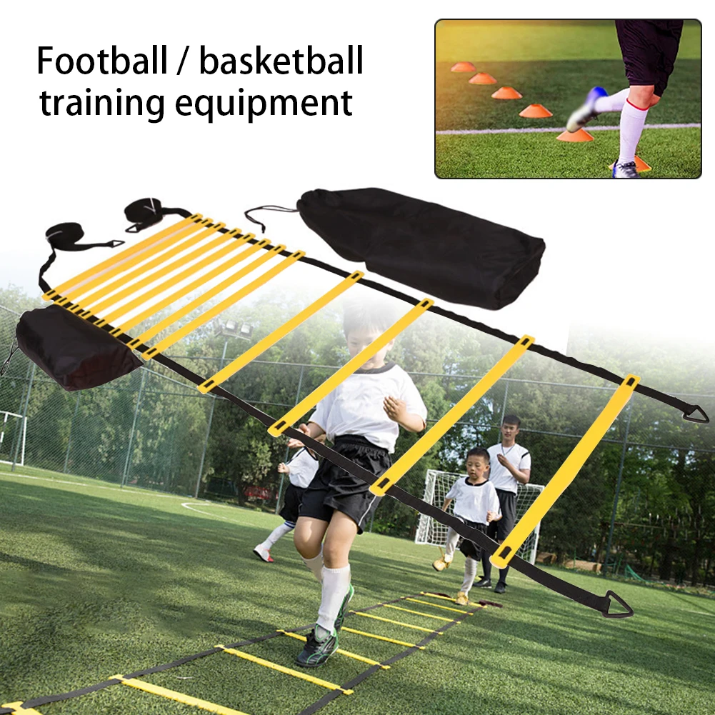

Athletes With 5 Cones Speed Practice Resistance Parachute 4 Stakes 6m 12-Rung Agility Ladder Training Set For Soccer Football