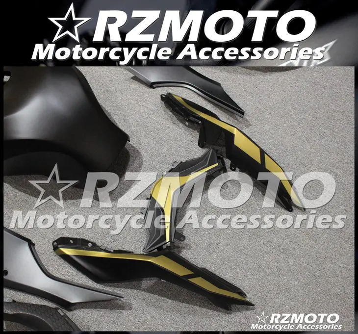 

4 Gifts New ABS Motorcycle Fairing Kits Fit for Kawasaki Ninja300 EX300 13 14 15 16 17 ZX300R 2013-2017 Custom Gold Black matte
