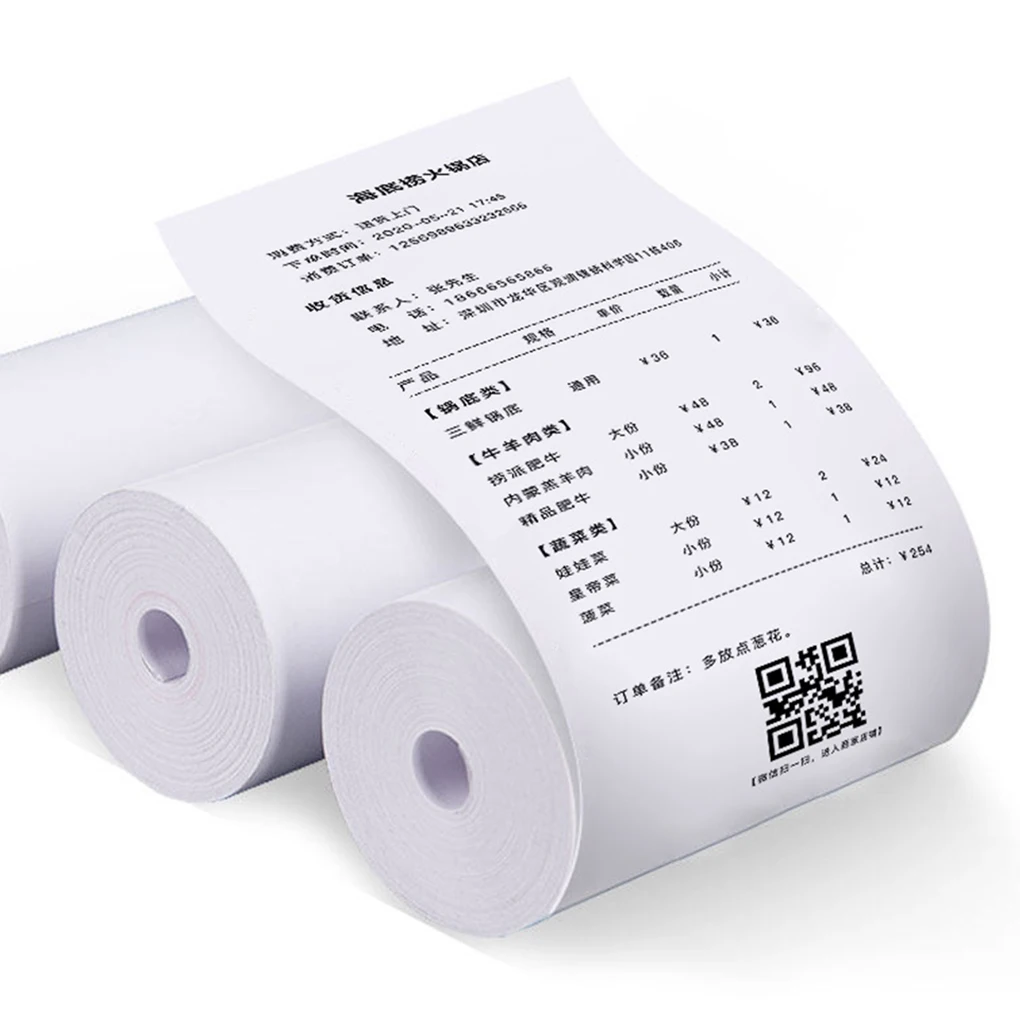 10Rolls Receipt Thermal Paper 57x30 mm Printing Label Roll for Mobile POS Photo Printer Cash Register Paper Office Stationery