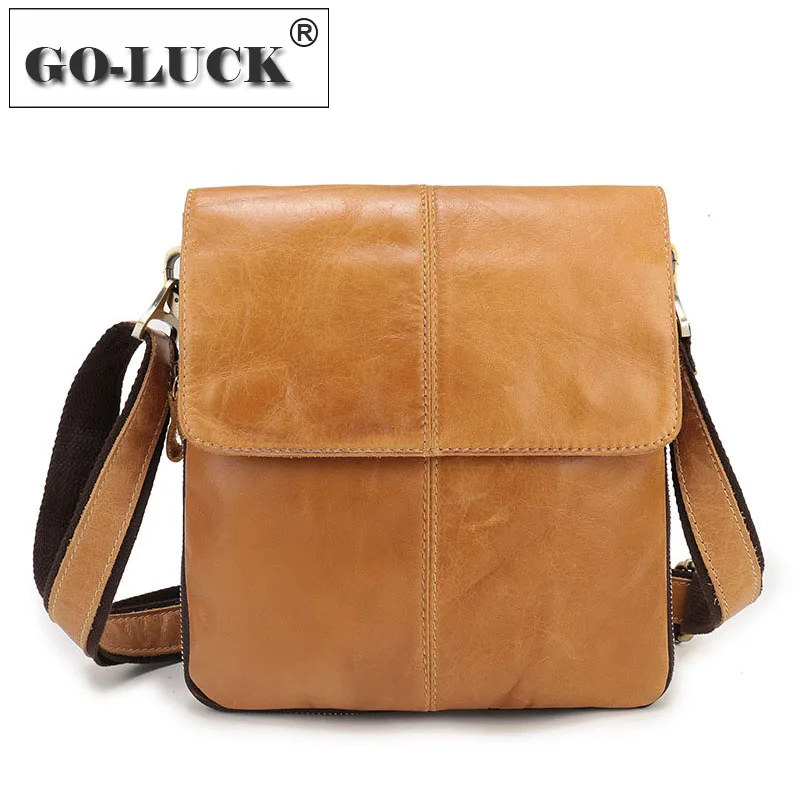 Мужская классическая сумка через плечо из натуральной воловьей кожи на молнии| |