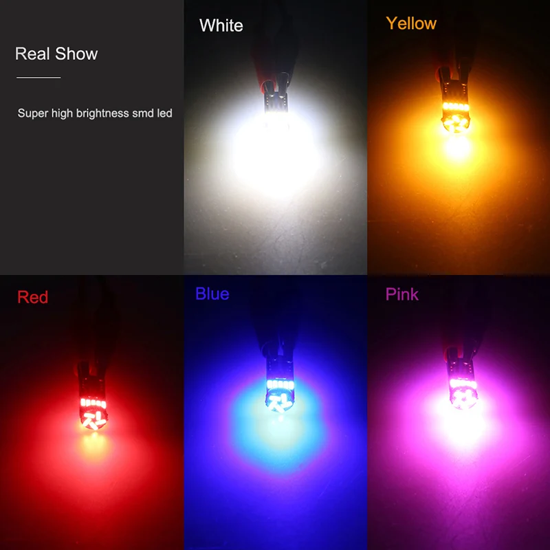 ANMINGPU 10 шт. автомобильная светодиодная сигнальная лампа W5W Светодиодная 4014SMD T10 Led