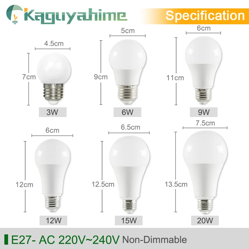 Светодиодный светильник Kaguyahime с регулируемой яркостью E27 E14 220 В 3 Вт ~ 20 5 7 9 12 15