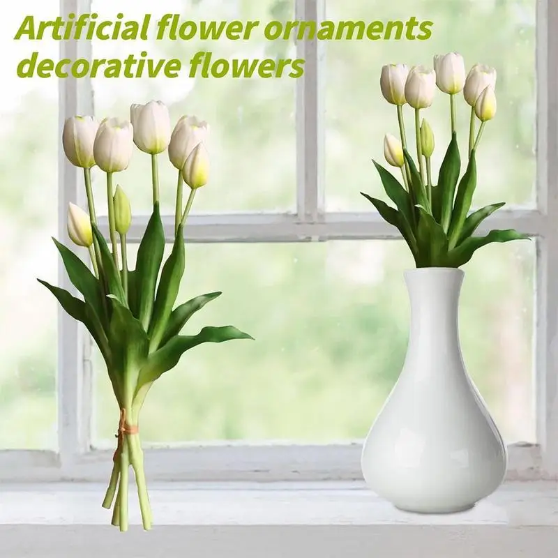 

Tulip Artificial Flower Real Artificial Bouquet Fake Flower Wedding Decoration Flowers Home Garen Decor Artificial Tulips