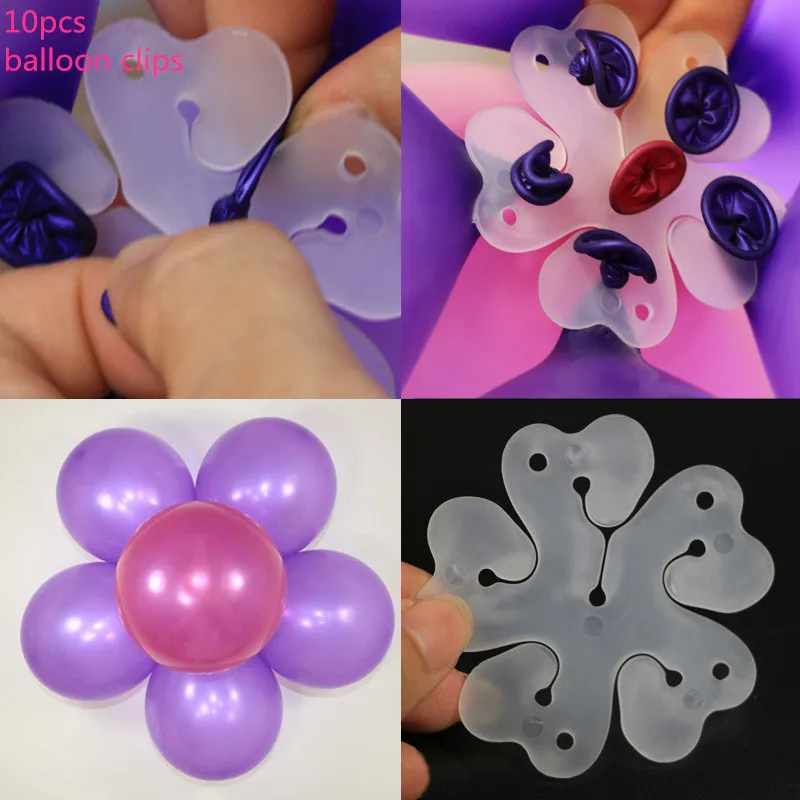 10pcs balloon clips Подставка для воздушных шаров на день рождения, свадьбу, вечерние держатель для шарика, Пластиковая Палочка для воздушных шаров, украшения для дня рождения, для детей и взрослых - Цвет: 10pcs balloon clips