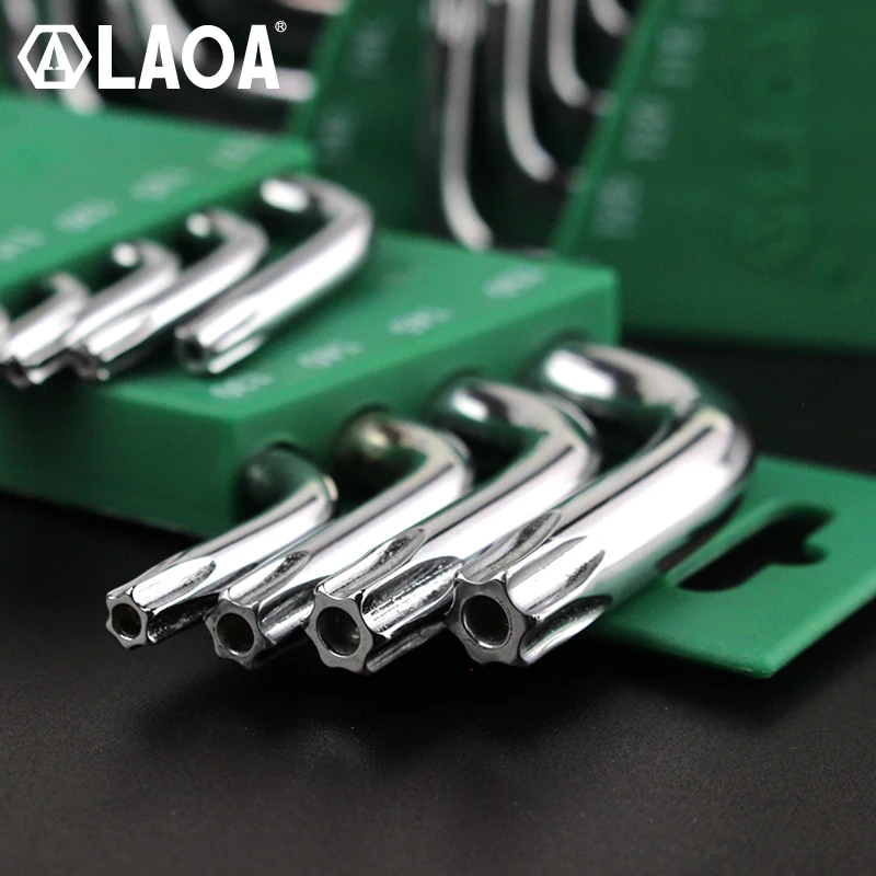 

LAOA Inner Spline Allen Key with Middle Hole Wrench Set Torx Screwdriver Handtool Star Wrench
