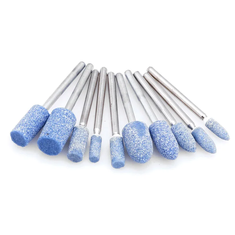 

Hot 10x 1/8 " Abrasive Polishing Mounted Stone Rotary Tool Grinding Wheel Blue