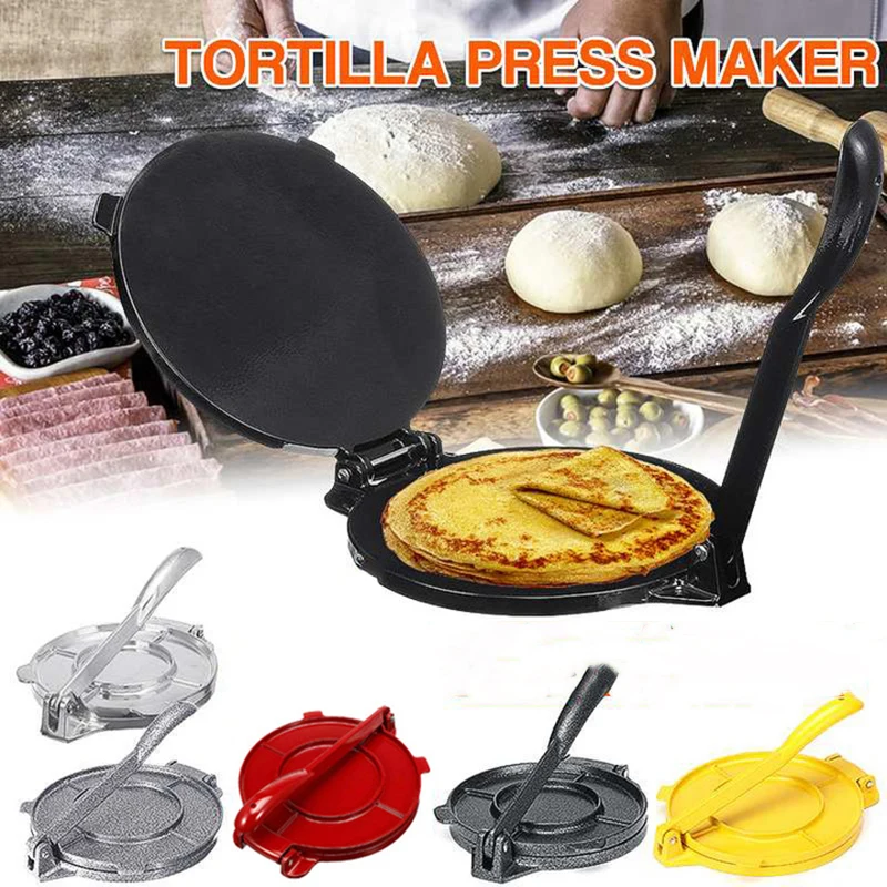 

8 Inch Tortilla Press Foldable Dining Press With Handle Aluminum Flour Corn Baking Press Maker Household Kitchen Baking Tool