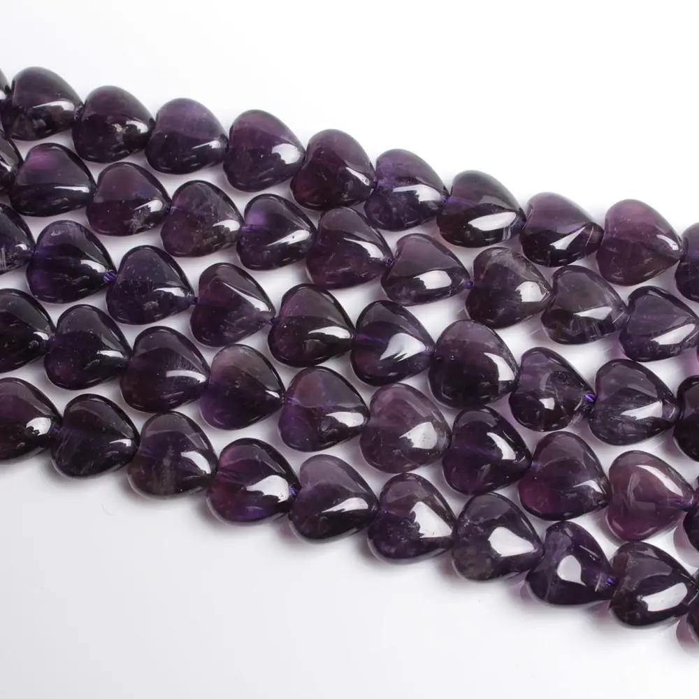 10 мм натуральный аметист плоское Сердце резной фиолетовый кварцевый кристалл