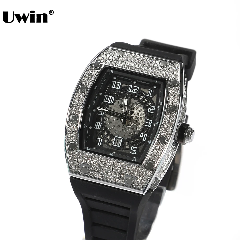 Часы UWIN с квадратным циферблатом кварцевые наручные часы серебристого цвета