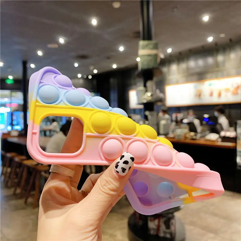 

Bubble Reliver Stress Phone Case-Pop For Xiaomi Redmi Note 9S 8 7 K40 K20 Pro Mi 11 10 9 Pro 9 8 Poco F3 Silicone Rainbow Cover