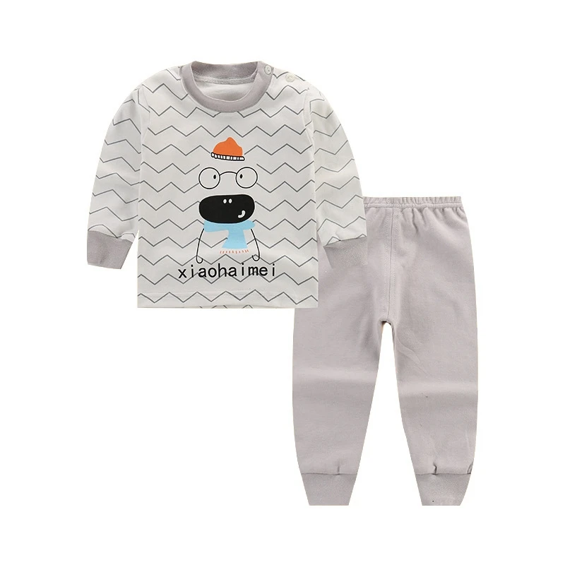 Брендовый комплект одежды для маленьких мальчиков хлопковый детской пижамы с