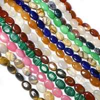 natural stone oval shape loose beads crystal semifinished string bead for jewelry making diy bracelet necklace accessories