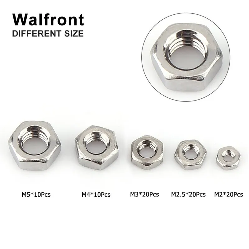 160 pcs M2 M2.5 M3 M4 M5 304 Stainless Steel Pan Head Screws Nuts Assortment Kit with Storage Box | Обустройство дома