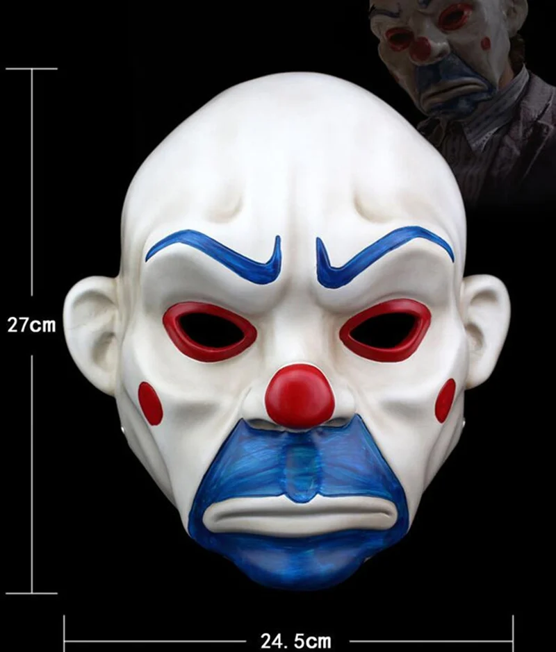 Бэтмен Джокер клоун банк разбойник полимерные маски темные рыцарские весы