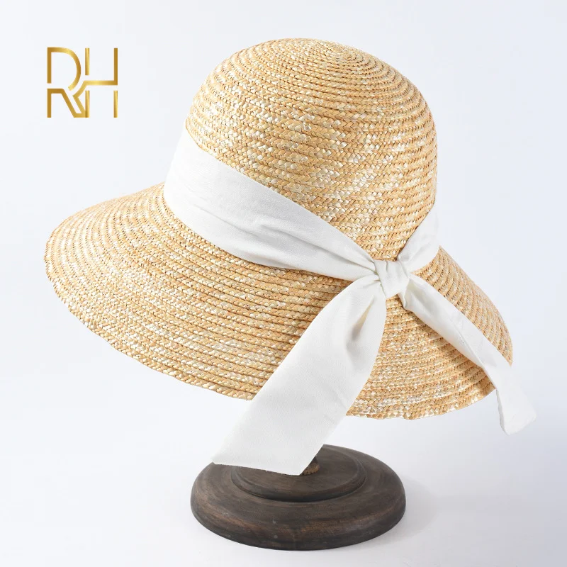 Панама из натуральной соломы RH шляпа с козырьком пшеницы дорожная уличная