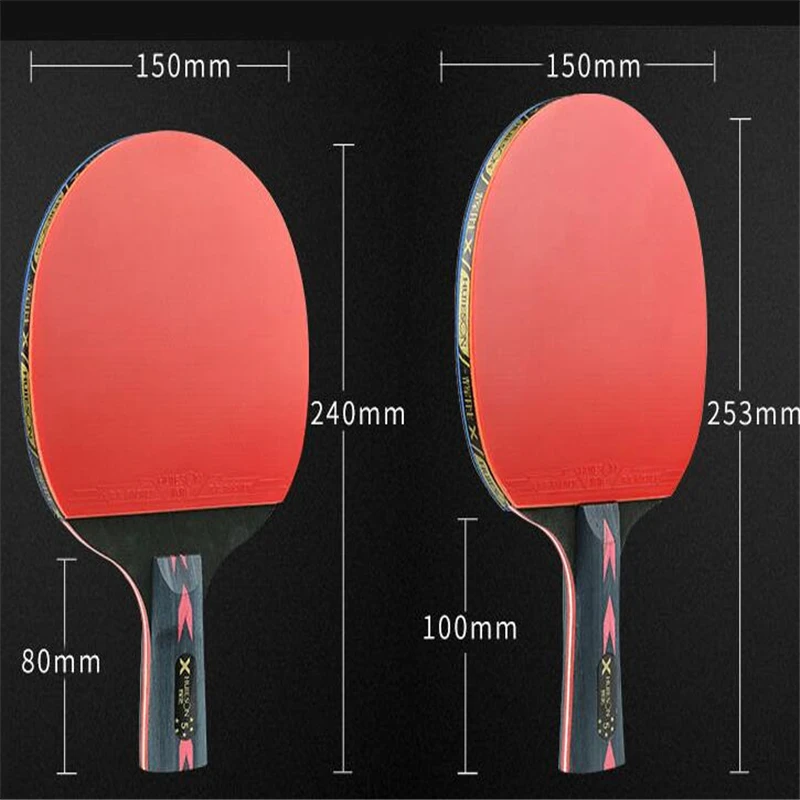 2Pcs New Upgraded Carbon Table Tennis Racket Set Super Powerful Ping Pong Bat For Adult Club Training | Спорт и развлечения