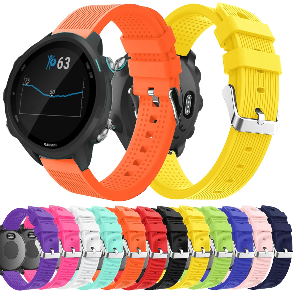 

20mm Silicone Replacement Watch Strap for Garmin Forerunner 245 245M 645 645 music Bracelet Wristband Watchband for vivomove HR