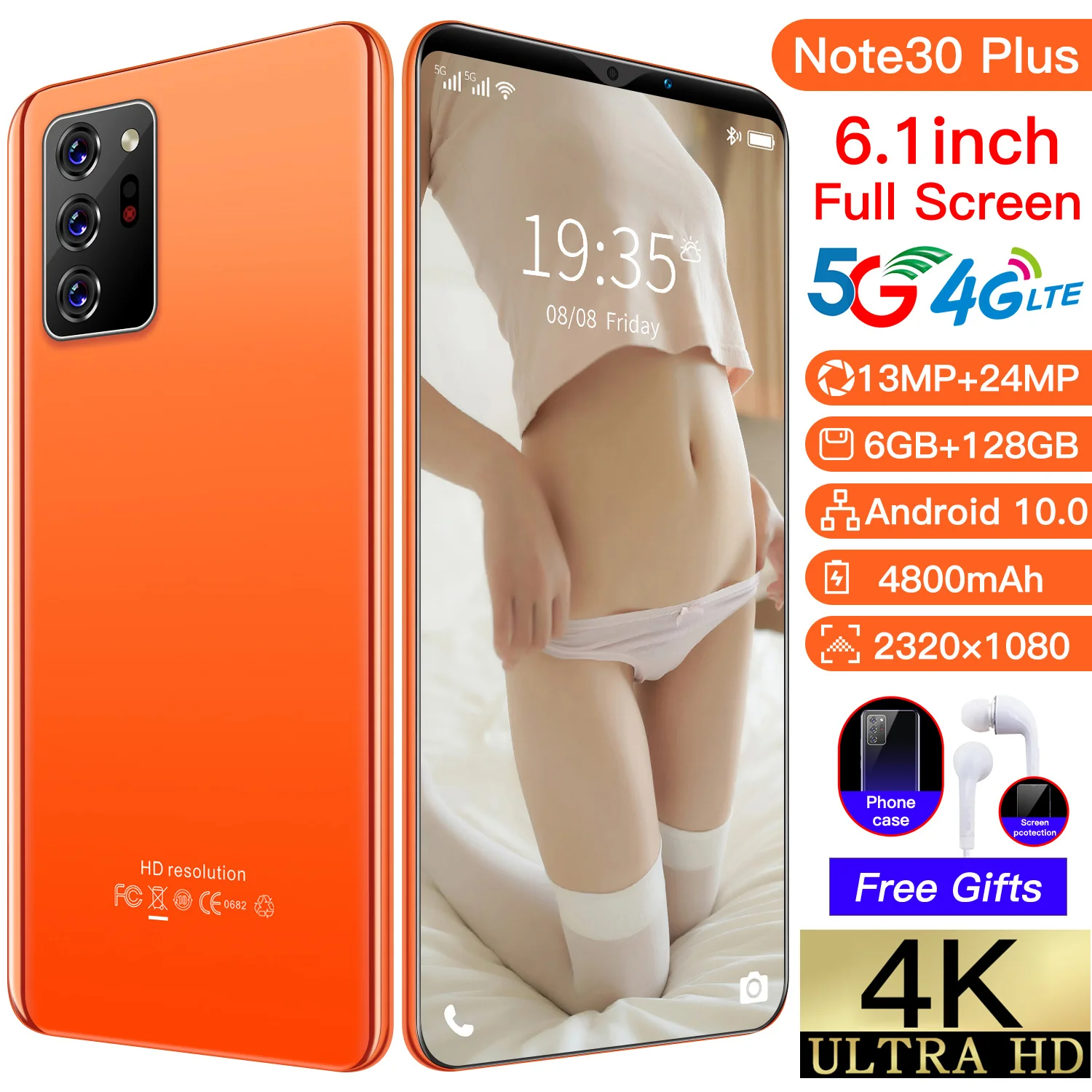 

Hot Global Version Note30 Plus 6.1 Inch Smartphone 10 Core 4800mAh 6+128GB Face ID 2 SIM Google 5G Unlocked Telefone Inteligente