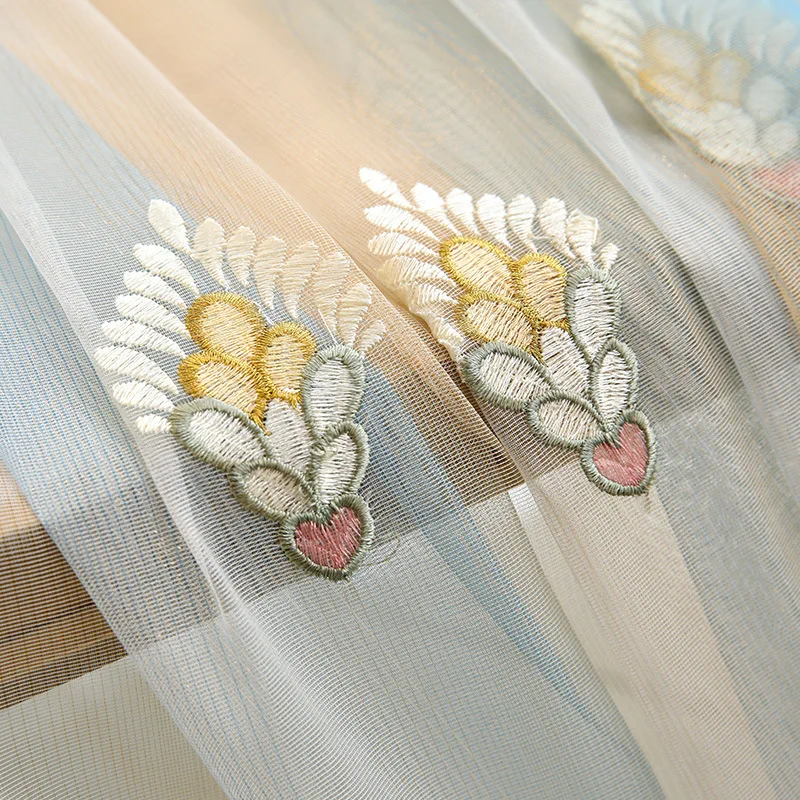 

Stitching Embroidery Nordic Simple Cotton And Linen Living Room Bedroom Blackout Curtain Cloth Customization