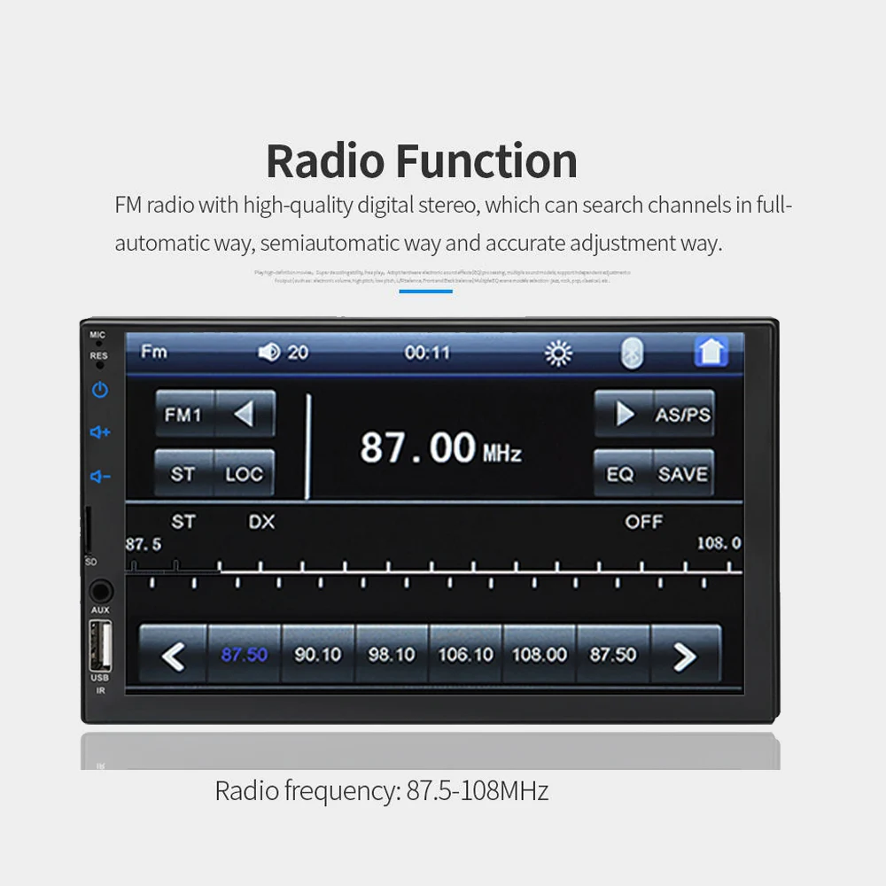 Емкостный автомобильный MP5-плеер 2 Din с сенсорным экраном Bluetooth FM-радио поддержка