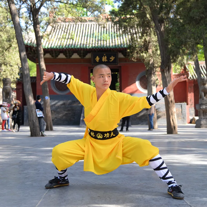 USHINE 07 Рост 100 см-185 см хлопковый монах Шаолинь технические тренировочные костюмы