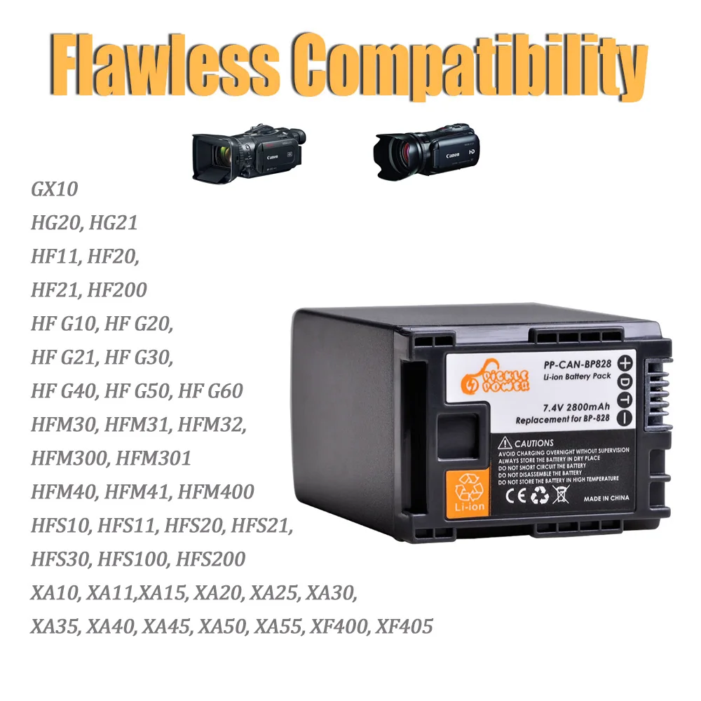 Аккумулятор и зарядное устройство для ЖК экрана 2 шт. Φ BP 828 BP828 Canon LEGRIA iVIS VIXIA GX10 XF400