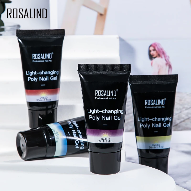 Полигель для ногтей ROSALIND 15 мл/30 мл однотонный акриловый удлинитель