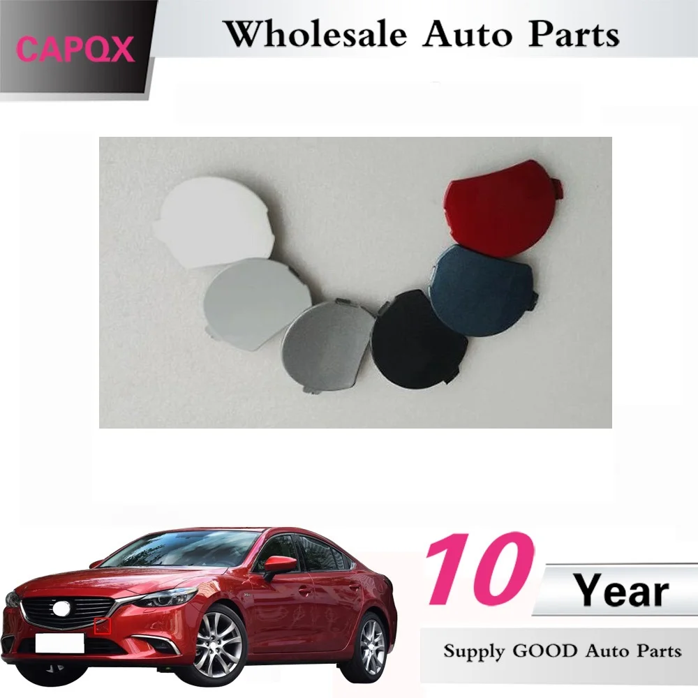 Capqx для Mazda 6 Mazda6 Atenza переднего бампера Заглушка Отверстия для Буксировочного Крюка бампер-крепление для троса крышка переднего бампера крышка багажника Кепки