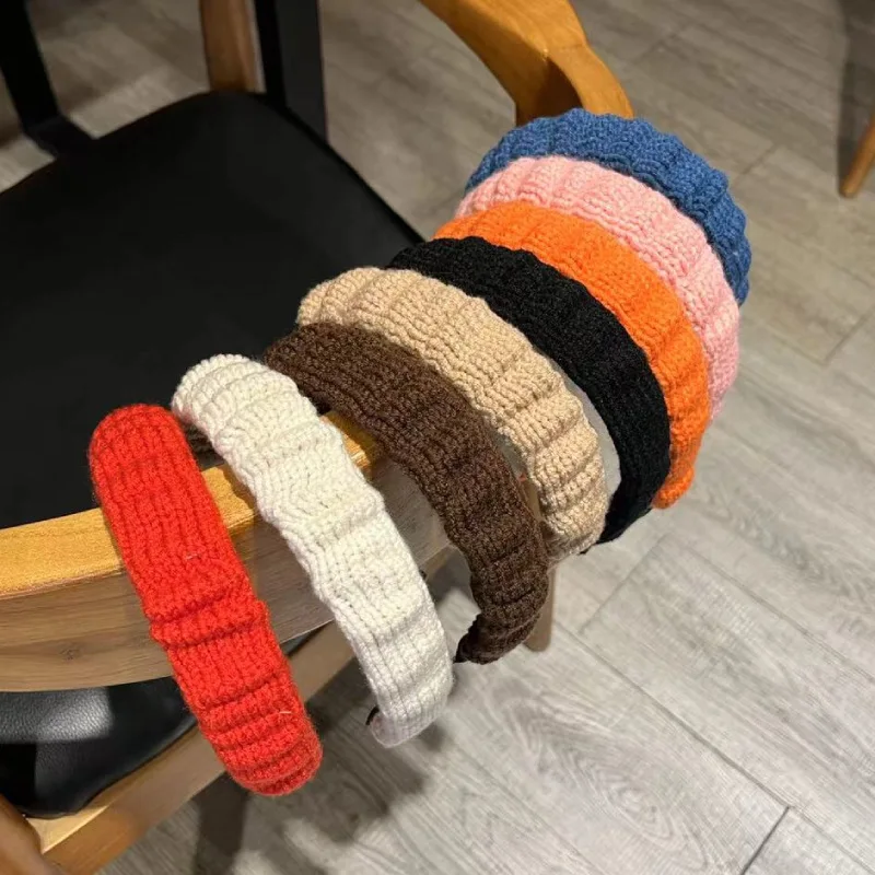 

Retro fashion woolen headband Korean version 2021 new style bai take hairpin net red simple headband hair accessories women