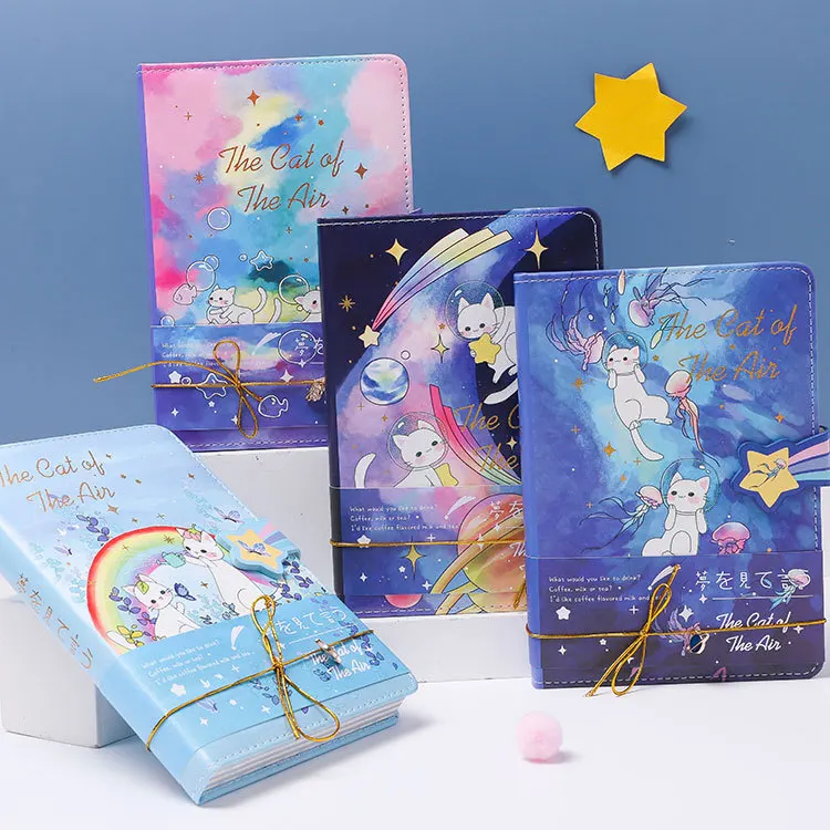 

"Радужная кошка", милый дневник, Женский блокнот, журнал Обложка из искусственной кожи, подарок