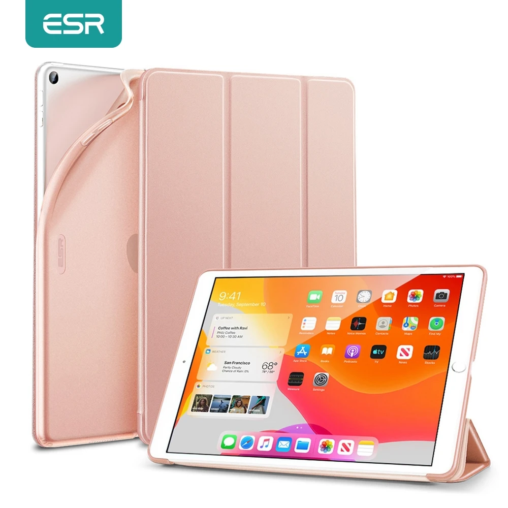 Чехол ESR для iPad 7 8 9 2021 2020 2019, тонкий умный чехол-подставка с гибкой задней крышкой из ТПУ для iPad 7-го поколения 10,2 дюйма 10 2 - изображение