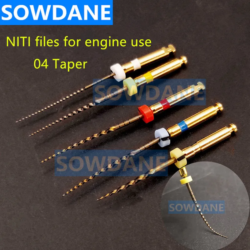 

5pcs/pack Dental NITI Golden File Rotary Files for Canal Root Endodontic files Engine Use Endo Dentist 04 taper 25mm