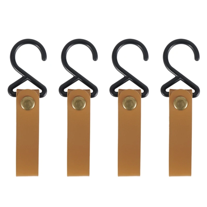 

Multifunctional Tool Tent Pegs Camping Accessories 4 Pcs/set Outdoor Tent Canopy PU Leather Clip Hook Holder Portable