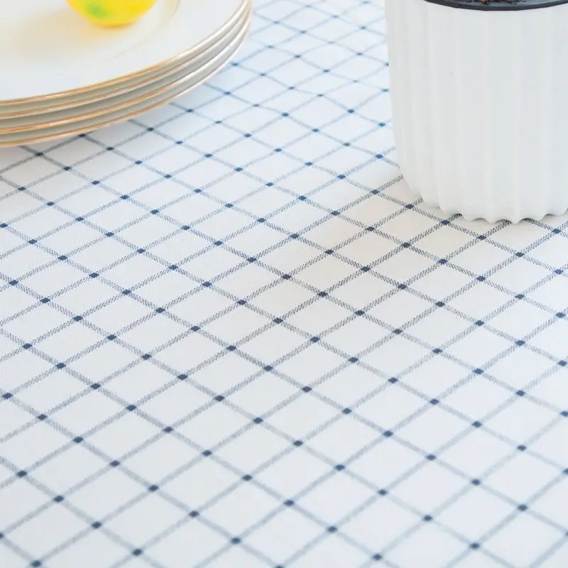 Plaid White Rectangle Tablecloth Waterproof Faux Cotton Linen Kitchen Dinning Coffee Table Cloth Cover Obrus Tafelkleed Mantel | Дом и сад
