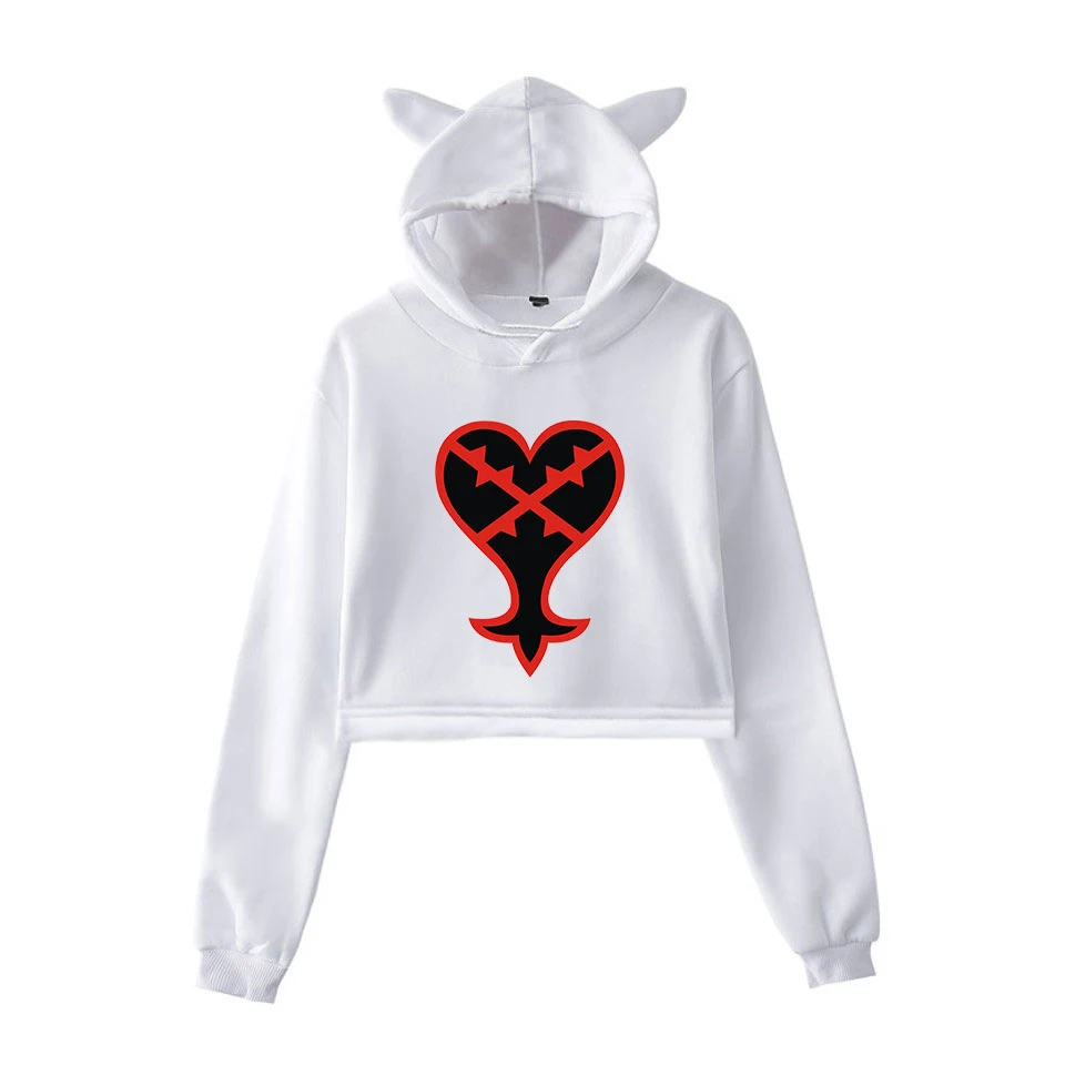 

Kingdom Hearts Cat Crop Top Women Hoody aikooki New Arrivals fashion Harajuku trend Sweatshirts Sexy Kingdom Hearts hoodie top