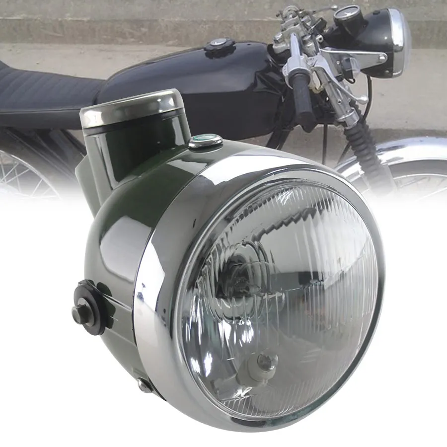 Мотоцикл 6 дюймов военный зеленый ретро фара пояс масляный счетчик Спидометр