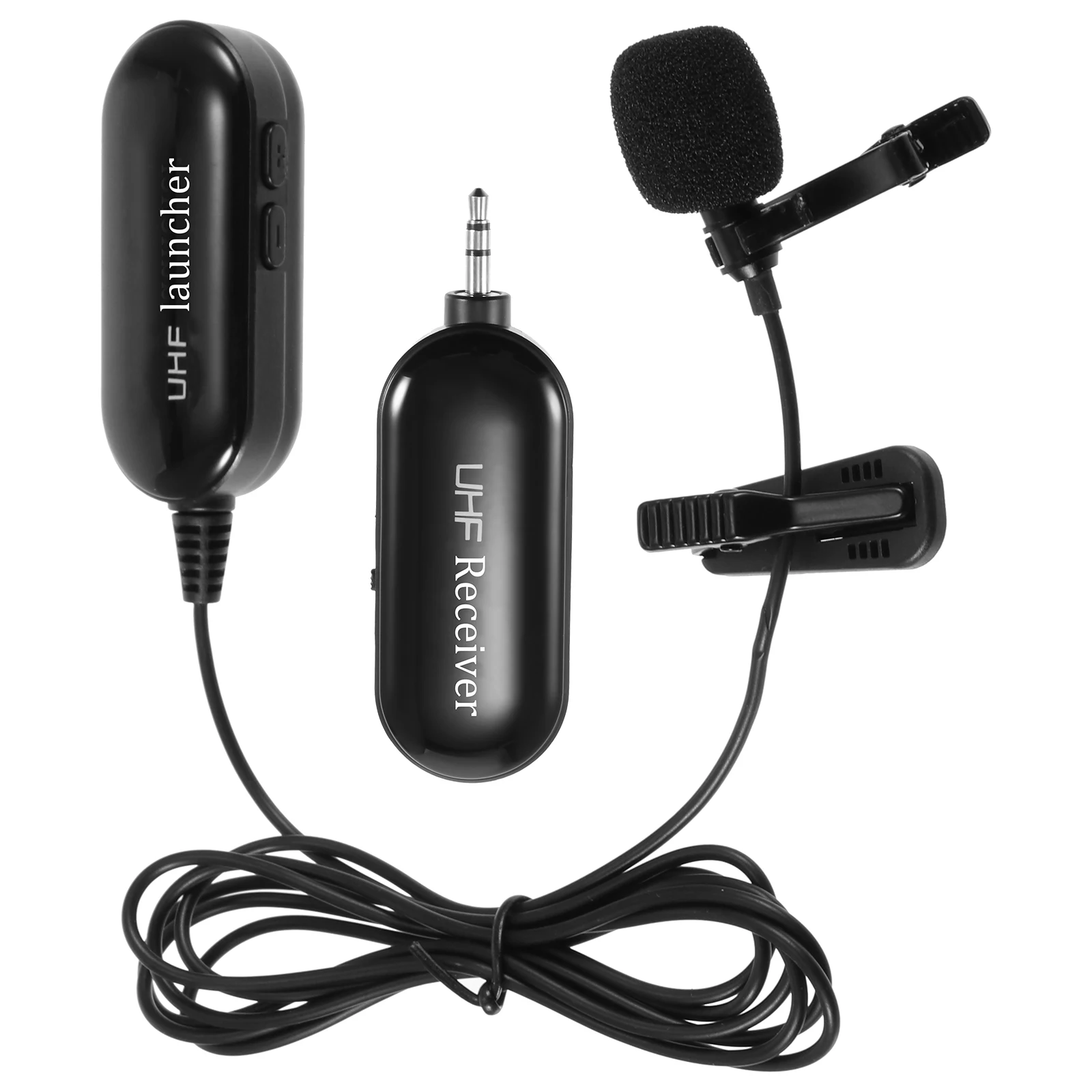 

UHF Wireless Microphone Interview Mic Recording for Youtube Live Mic for iPhone Android Phone PC Laptop Headwear/Lavalier Lapel