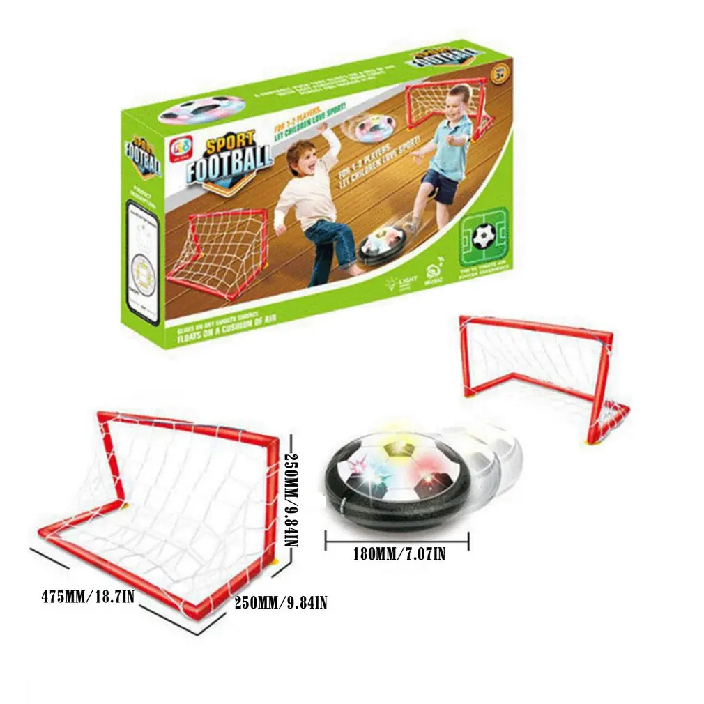 

Floating LED Football Toys Air Power Soccer Disc Hovering Football Game Light Toy Flashing Ball Toys with Soccer Goals for Kids