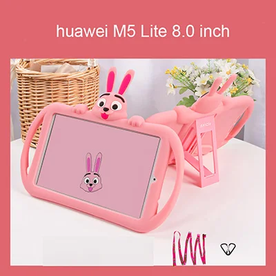 pink for M5 Lite 8.0 Детский чехол для huawei MediaPad M5 10 10,8 8,0 дюймов силиконовый резиновый чехол для планшета для huawei M5 Lite 10,1 8,4 чехол - Color: pink for M5 Lite 8.0